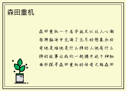 森田重机